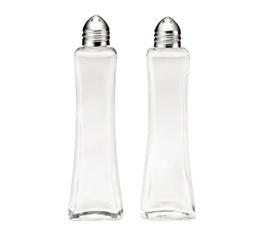 TableCraft Products 81 Salt & Pepper Shaker – 2oz, 1-1/2" Dia., 5-1/2" H, Nickel‑Plated Top, Glass