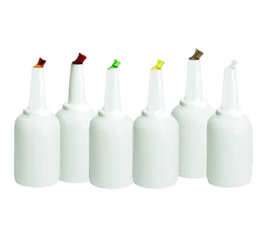 TableCraft 8128A PourMaster 1-Gal Drink Bar Mix Pourer, BPA-Free, Dishwasher-Safe, Assorted Caps