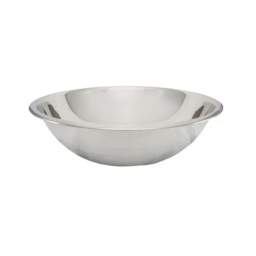 TableCraft 824 3-Qt Steel Mixing Bowl, 9-1/2" Dia., 2-1/4" Height, Mirror, Dishwasher Safe