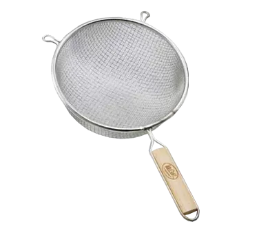 TableCraft Products 84 Mesh Strainer, 8" Dia., Double Fine Mesh, Tinned, Wooden Handle