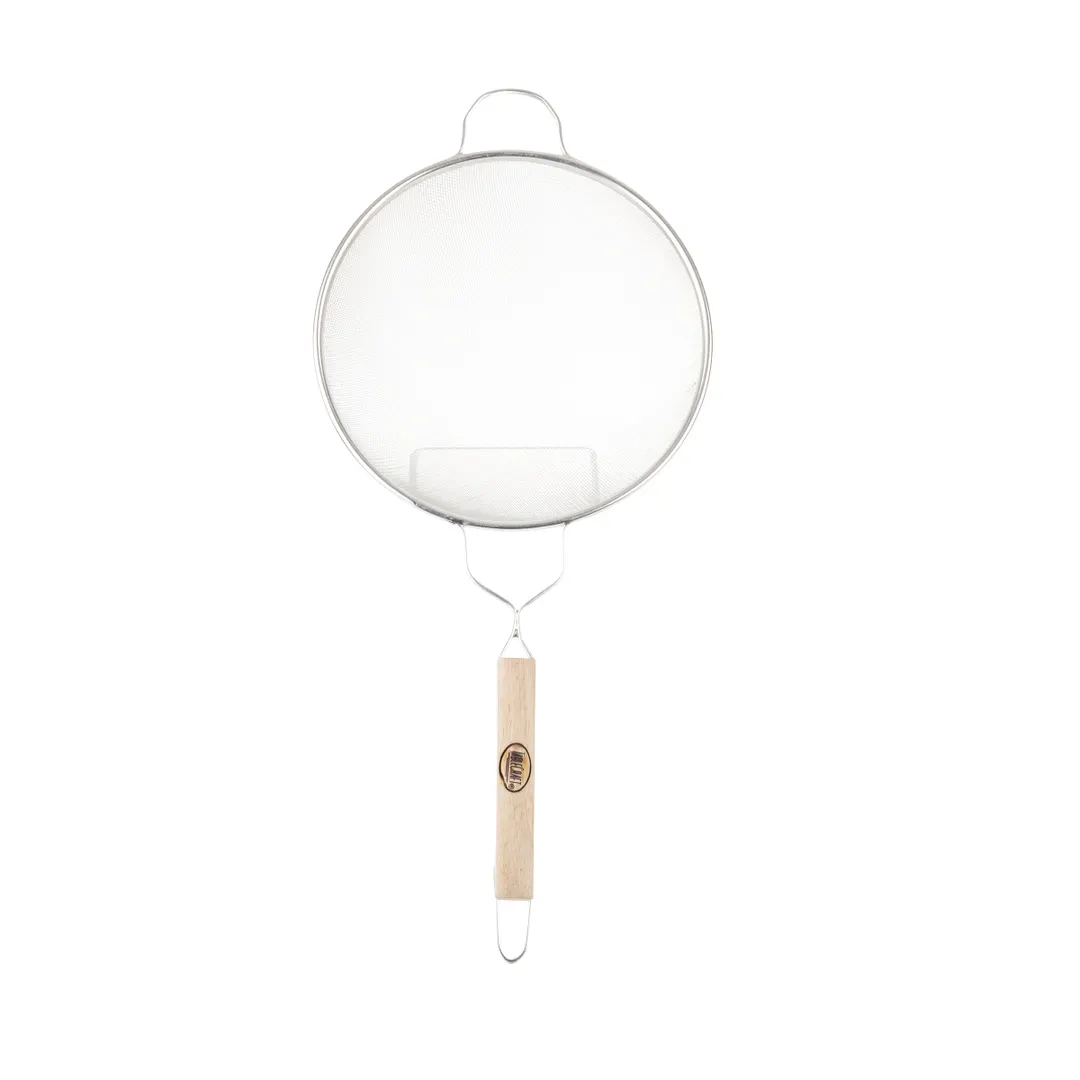TableCraft Products 89 Mesh Strainer, 10-1/4" Dia., Single Tin‑Plated Mesh, Wooden Handle, Hand Wash
