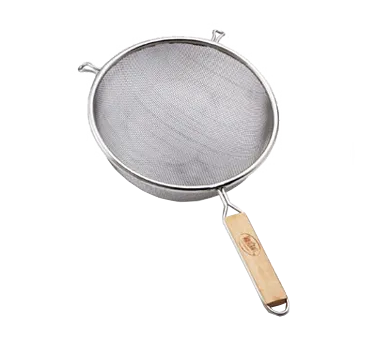 TableCraft Products 97 Mesh Strainer, 10-1/4" Diameter Fine Tin‑Plated Mesh, Wooden Handle