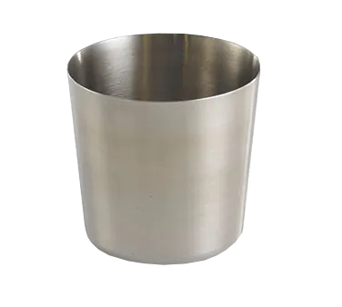 TableCraft AC885S French Fry Cup, 14 oz, 3-3/8" Dia, Brushed Stainless Steel, Dishwasher