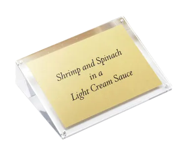 TableCraft ACHS46 Magnetic Menu Card Holder, Acrylic, 3‑8" x 6" x 1‑½", Dishwasher Safe - 1/Each