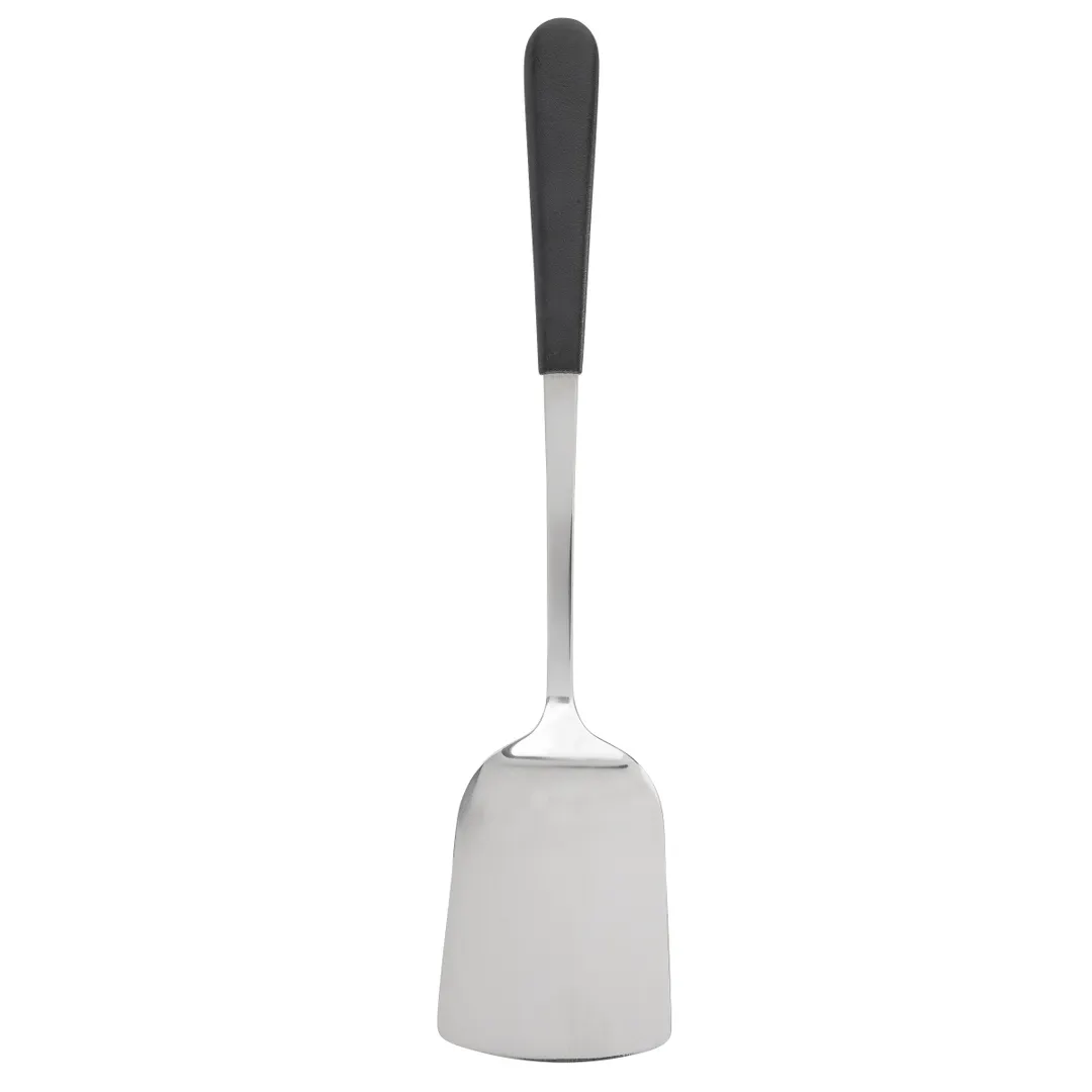 TableCraft AM3313BK Stainless Steel Solid Turner, 14" x 3" x 1.5", Antimicrobial, Black Handle
