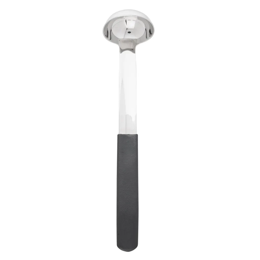 TableCraft AM5301BK Antimicrobial Ladle 1-oz 2-1/4"x2"x10" Black Handle 18-0 Steel Dishwasher-Safe