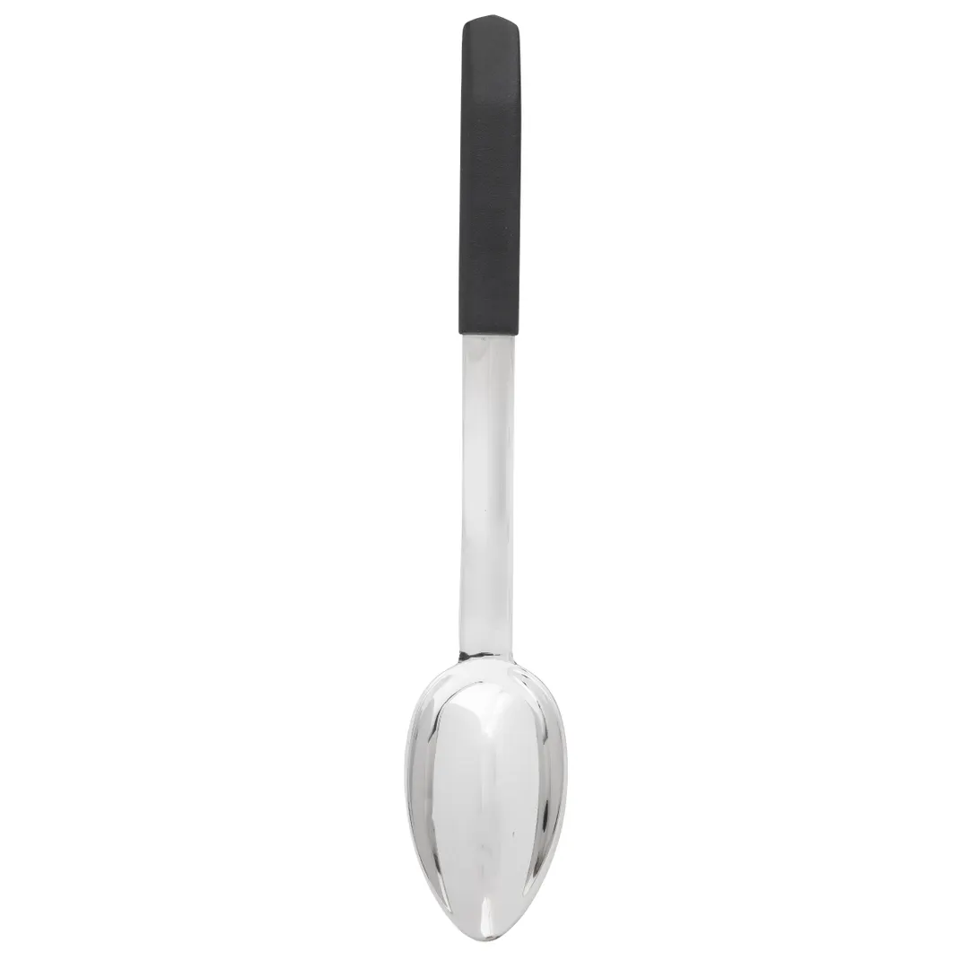 TableCraft AM5333BK 2oz Antimicrobial Serving Spoon, 13-5/8" x 2-1/2" x 7/8", 18-8 SS, Black Handle