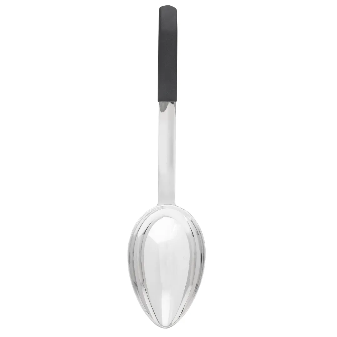 TableCraft AM5363BK Antimicrobial Serving Spoon, 8 oz, Black Handle, 18-8 Stainless Steel