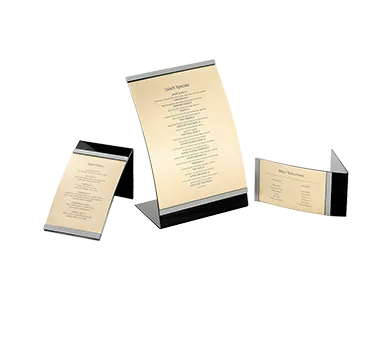 TableCraft Products AS46 Acrylic Menu Card Holder, 4" x 4½" x 7" Height, Plastic Base