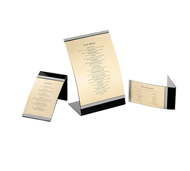TableCraft Products AS57 Acrylic Menu Card Holder, 5.5" x 4" x 8.5", Height 7"-9", Dishwasher Safe