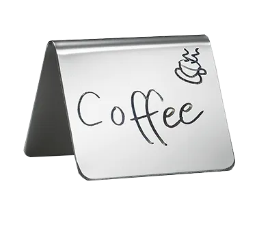 TableCraft Products B17 Menu Card Holder, 2-1/2" x 1-1/4" Stainless Steel, Dry-Erase Side, Lip for Card