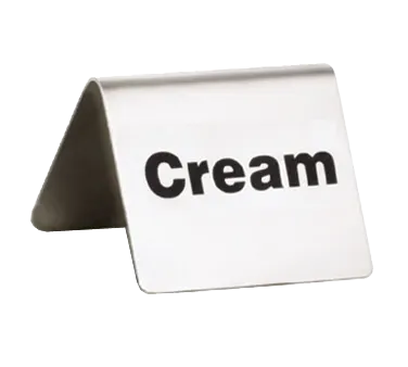 TableCraft B6 - Cream Buffet Tent Tabletop Sign, 2-1/2" x 2-3/4", Stainless Steel, Hand Wash Only
