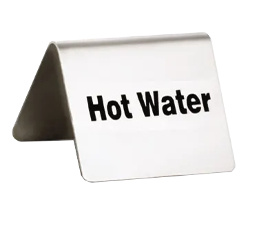 TableCraft Products B7 - Hot Water Buffet Tent Sign, 2-1/2" x 2-3/4", Stainless Steel, Metal