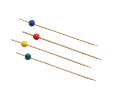 TableCraft Products BAMBA35 - 3½" Bamboo Picks, Red Yellow Green Blue, 2"-3" Length, 100/Pack
