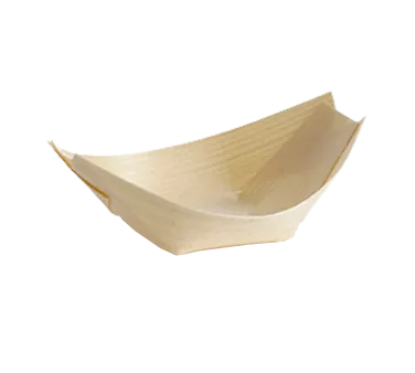 TableCraft BAMDB3 1oz Biodegradable Boat-Shaped Disposable Bowl, 3-1/2" x 2" - 50/Pack