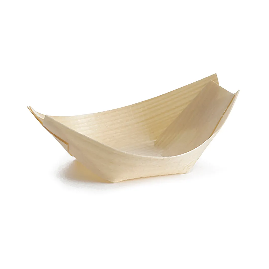 TableCraft BAMDB65 - 5 oz Pinewood Disposable Bowl, 6-1/2" x 3-1/2", Eco-Friendly, 50/Pack