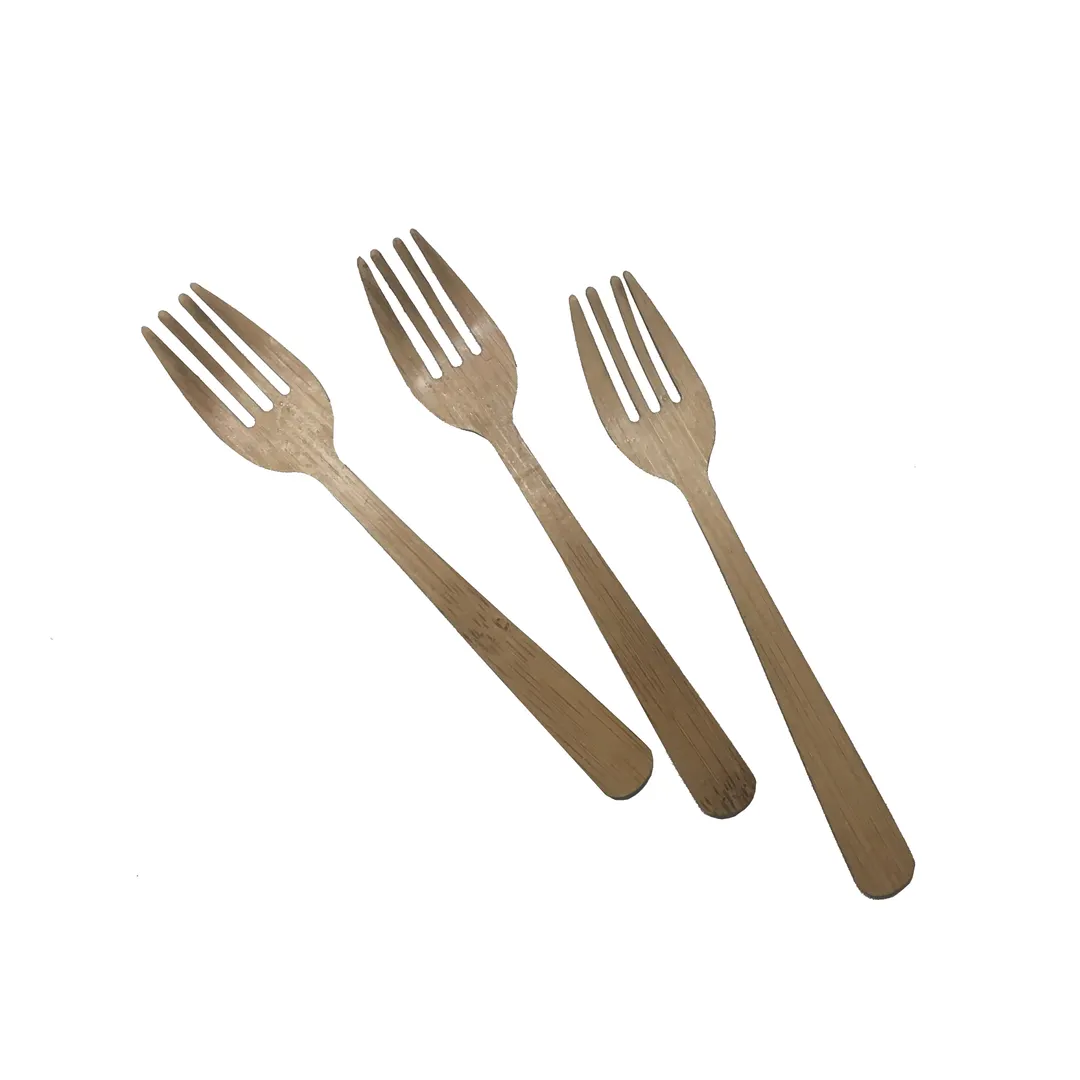 TableCraft BAMDF475 Disposable Bamboo Fork, 4-3/4" Eco-Friendly Biodegradable, 100/Pack