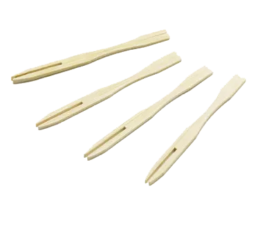 TableCraft Products BAMF35 - Bamboo Fork Picks, 3½" Length, 2"-3" Size, Wood, 100/Pack