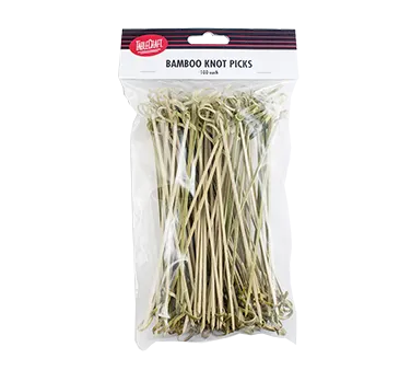 TableCraft Products BAMK35 - Knot Picks, 3½" Bamboo Skewers, 2"-3" Length, Finish - 100/Pack