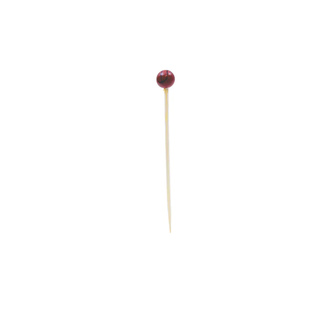 TableCraft BAMSP245 - Bamboo Food Picks, 4-1/2" Basketball End, 100/Pack