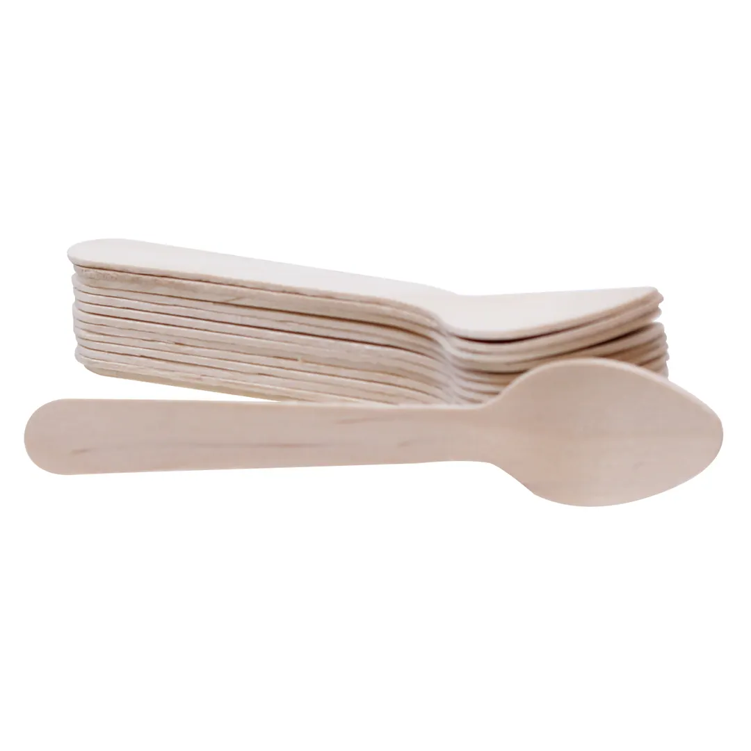 TableCraft Products BAMSP425 - 4-1/4" Eco-Friendly Biodegradable Pinewood Spoon Pack 100/Pack