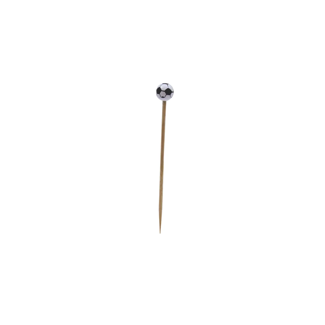 TableCraft BAMSP545 Bamboo Food Picks 4-1/2" Soccer Ball End - 100/Pack