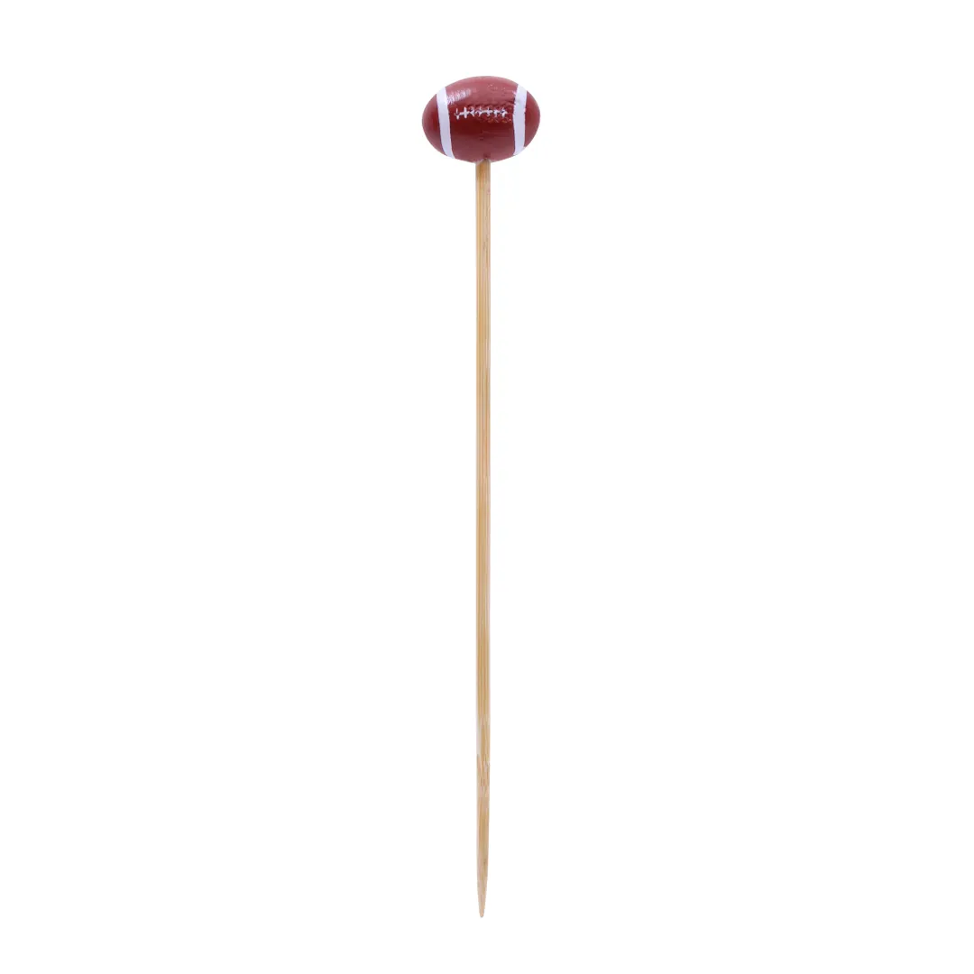 TableCraft Products BAMSP645 Bamboo Cash & Carry Food Picks, 4-1/2" Football End, 100/Pack