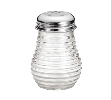 TableCraft BH4 Cheese & Spice Shaker – 6 oz. Clear Glass, Chrome Plated Top, Metal Lid
