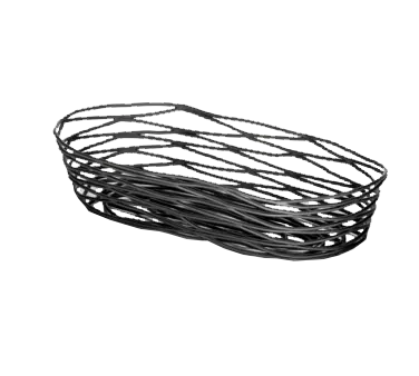 TableCraft Products BK11709 Basket, Oblong 8-7/8" x 4" x 2" Black Powder-Coated Metal, Hand Wash