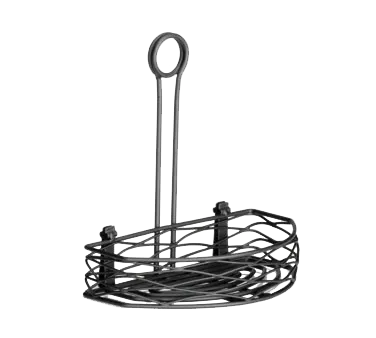 TableCraft Products BK167912 - Half Rack Condiment Caddy, 8" Back x 5-3/4" Front, Black Wire Metal