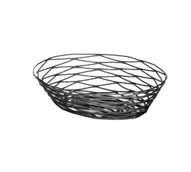TableCraft BK17409 Oval Metal Basket, 9-1/4" x 6-1/4" x 2-1/4", Black Powder Coated, Hand Wash
