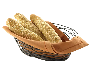 TableCraft BK17410 Metal Basket - Oval, 10" x 6-3/4" x 3-1/4", Black Powder Coated, Hand Wash Only