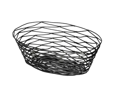 TableCraft BK17410 Metal Basket - Oval, 10" x 6-3/4" x 3-1/4", Black Powder Coated, Hand Wash Only