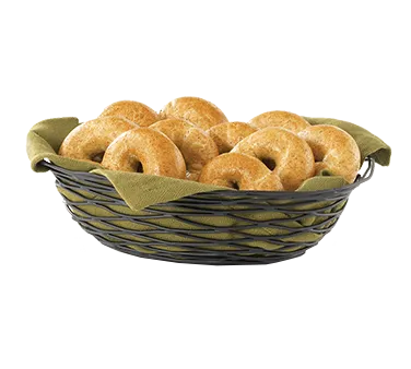 TableCraft BK17412 Oval Metal Basket, 11-3/4" x 9" x 3", Black Powder Coated, Artisan Collection