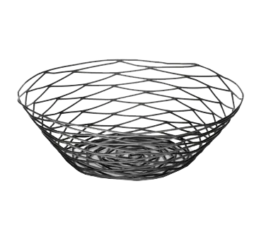 TableCraft BK17510 Artisan Round Metal Basket, 10" Dia x 3" H, Black Powder Coated, Hand Wash Only