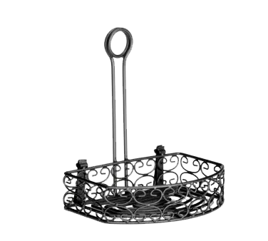 TableCraft BK259512 Caddy Rack – 8-1/2" Back, 5" Front, 1 Compartment, Black Powder Coated Metal