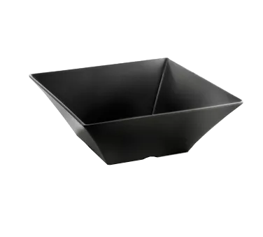 TableCraft BKMB166 - 13-1/4qt Square Melamine Bowl, 15-3/4" x 15-3/4" x 6", Black, Dishwasher & Heat Safe