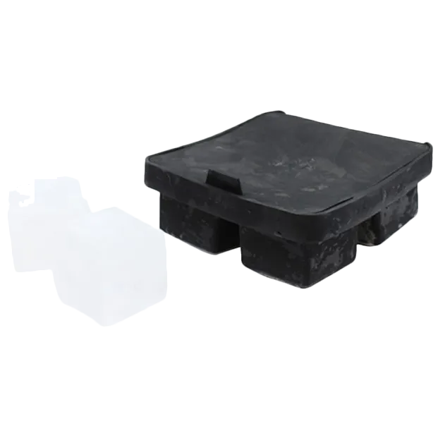 TableCraft Products BSCT2 Ice Cube Tray, Makes 4 1-3/4" Cubes, Dishwasher Safe Silicone, Black