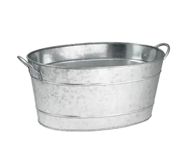 TableCraft BT1914 Beverage Tub, 5-1/2 Gal, 22-3/4" x 14-1/2" x 9-3/4", Oval, Galvanized Steel