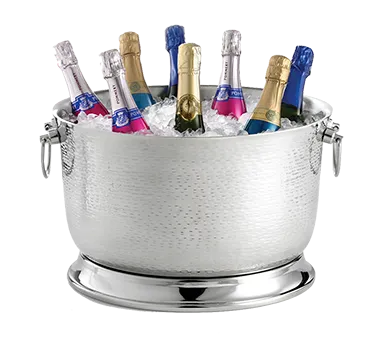 TableCraft BTB1610 6‑Gallon Beverage Tub, Stainless Steel, 15‑3/4” Dia. × 9‑1/2”, 20‑24 qt