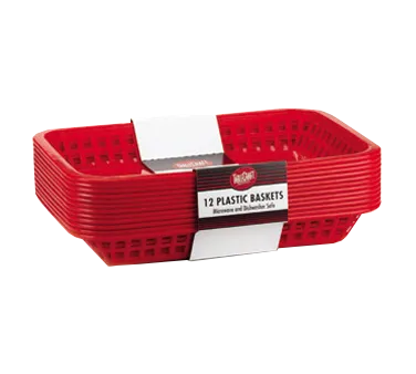TableCraft C1077R Fast Food Basket – 10-3/4" x 7-3/4", Polypropylene, 150°F MicrowaveSafe – 12/Pack