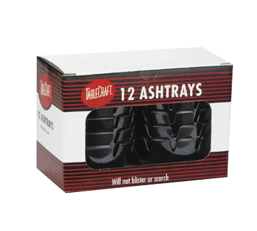 TableCraft C263B-1 - Cash & Carry Ashtray, 4" x 1-3/4", Dishwasher Safe, Plastic, Black - 12/Pack