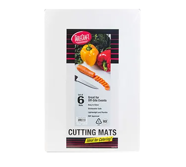TableCraft Products CB1218WA Plastic Cutting Board 12" x 18" x 1/2", White PE, NSF, Dishwasher Safe