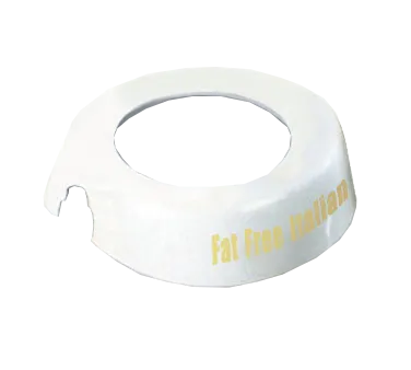 TableCraft CB16 ID Collar - 48 oz. Fat Free Italian Dispenser, White Plastic with Beige Print