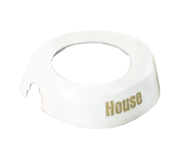 TableCraft CB3 ID Collar, Plastic with Beige “House" Print, Fits 48 oz 483/484, Made in USA