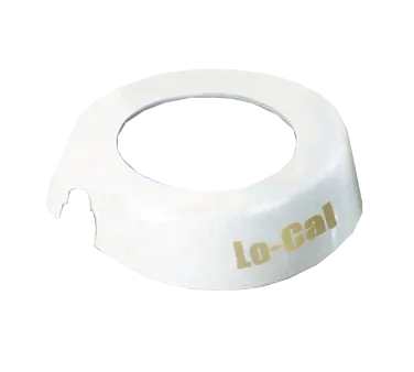 TableCraft CB5 ID Collar - 48 oz. Lo-Cal Dispenser, White Plastic, Beige Print, Fits 483/484, USA