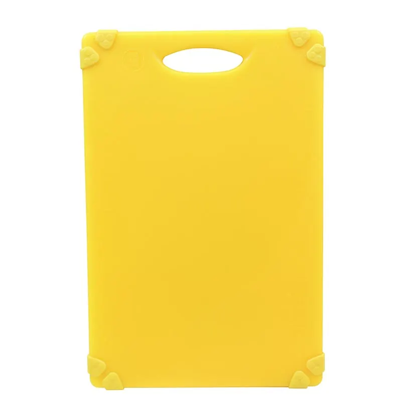 TableCraft CBG1218AYL - 12" x 18" ½" Yellow Cutting Board, Anti‑Slip Handle, Heat‑Resistant, HACCP NSF