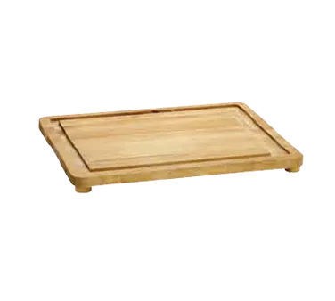TableCraft CBW20161L 20" x 16" Wood Cutting Board – 1-5/8" Thick, Rectangular, Integrated Channel, Legs