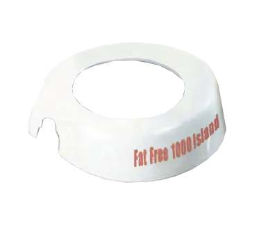 TableCraft CM18 Dispenser ID Collar, White/Maroon Plastic, 48-Oz 483/484, Fat Free 1000 Island