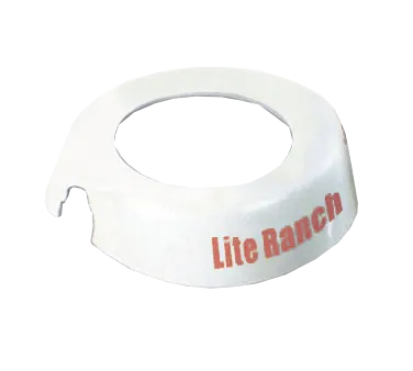 TableCraft CM20 ID Collar Lite Ranch, Fits 48-Oz 483/484, White Plastic, Maroon Print, USA Made
